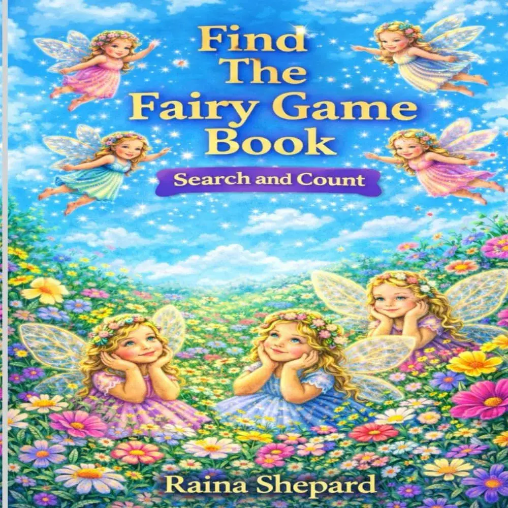Fairies floating above a colorful meadow of flowers