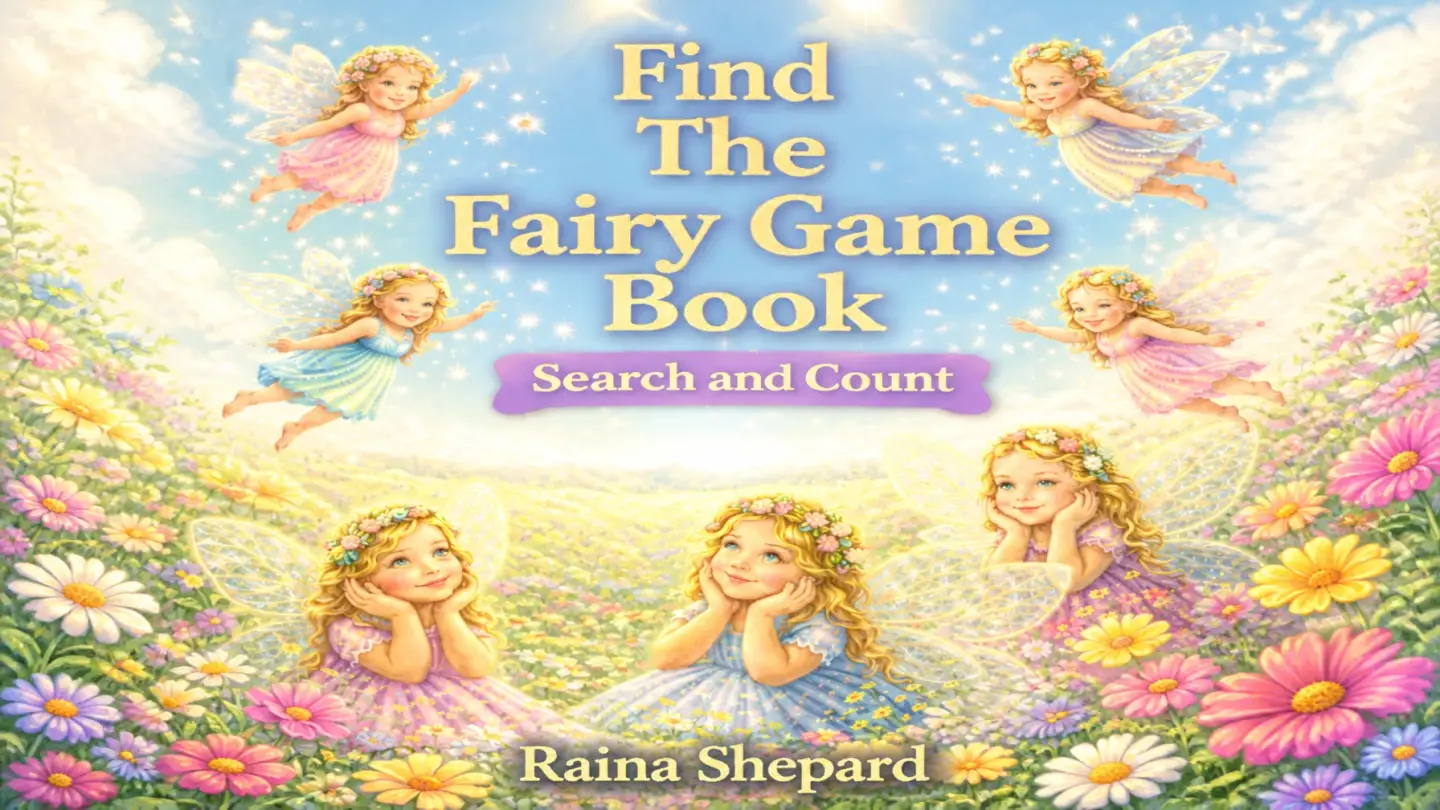 Whimsical fairies in a colorful meadow from the Fairy Glitterwhisp series.